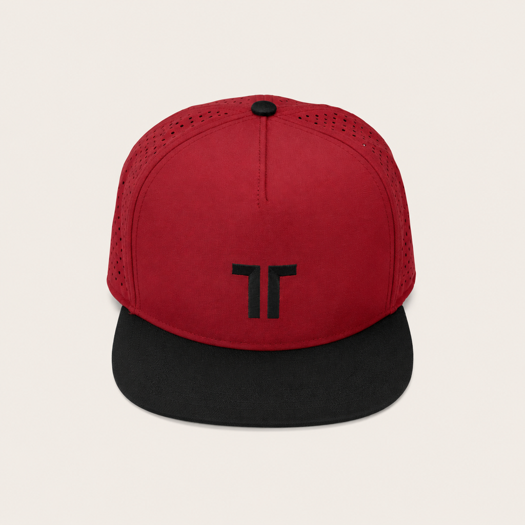 THE CUTLINE Elite Cap in Burgunder – Studio Frontansicht