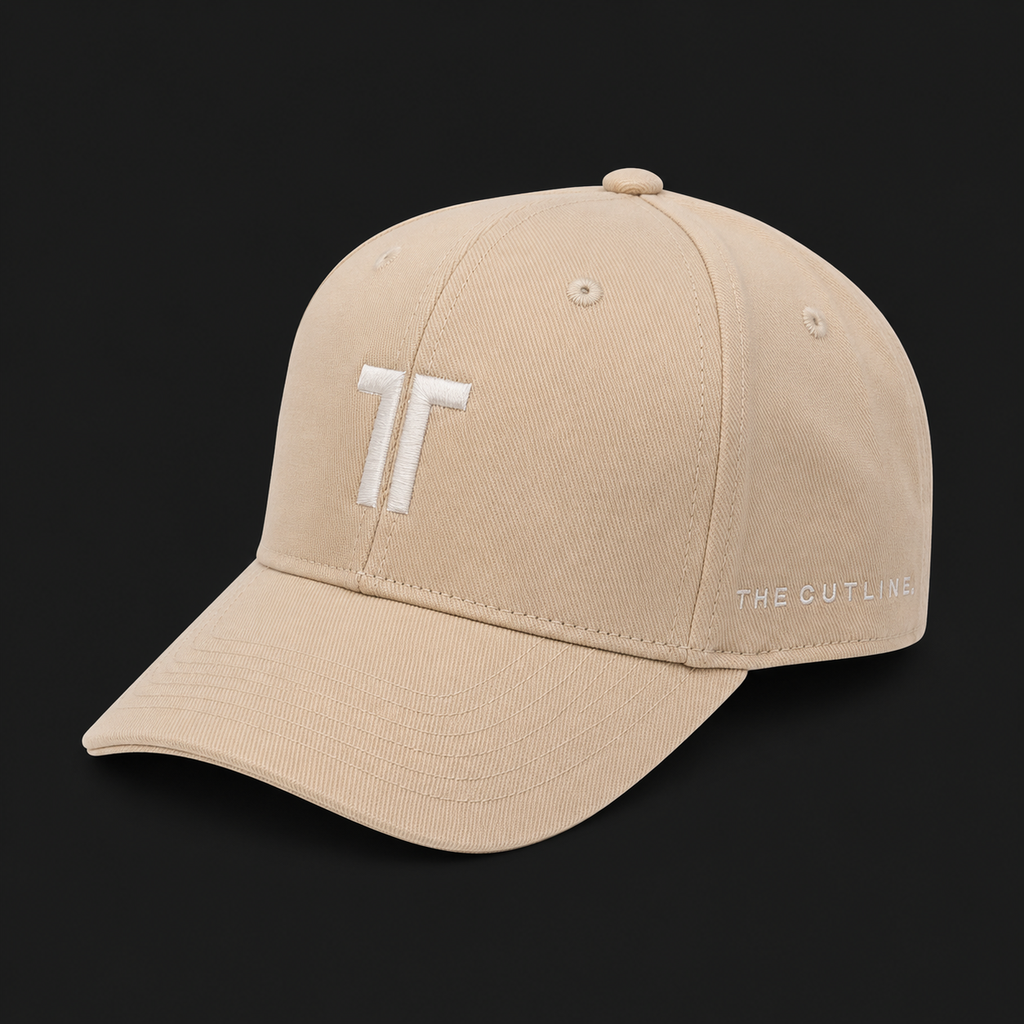 THE CUTLINE Steady Cap in Sand – Frontansicht